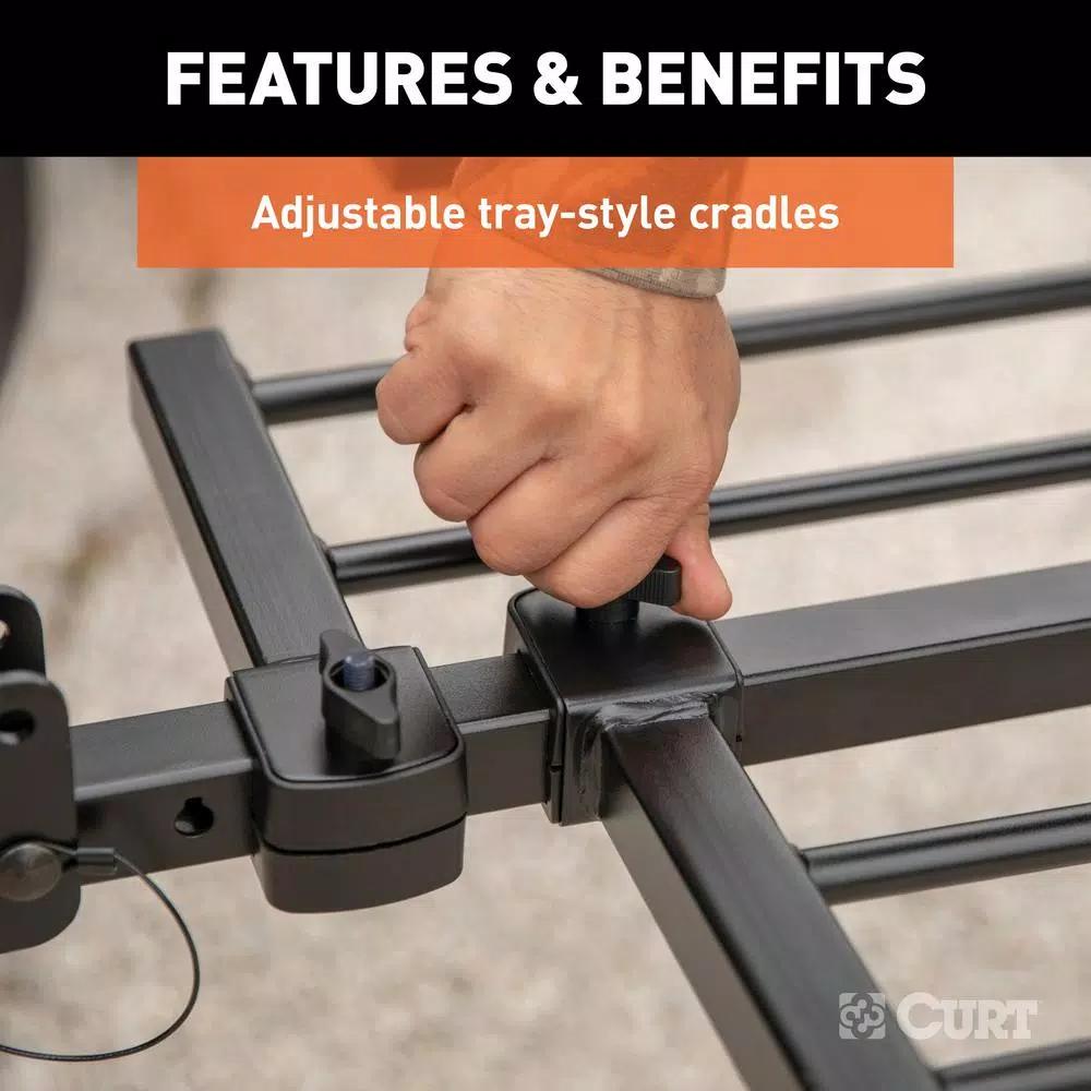 CURT 2-Bike Tray-Style Hitch-Mounted Bike Rack, 1-1/4" or 2" Receiver