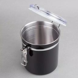 Creative Home 4-Piece Black Stainless Steel Canister Set with Airtight Locking Clamp Lids thumbnail 4