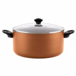 Farberware 10.5 qt. Aluminum Nonstick Stock Pot with Glass Lid, Copper thumbnail 1