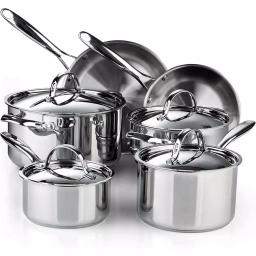 Cooks Standard Classic 10-Piece Stainless Steel Cookware Set with Induction Compatibility thumbnail 1