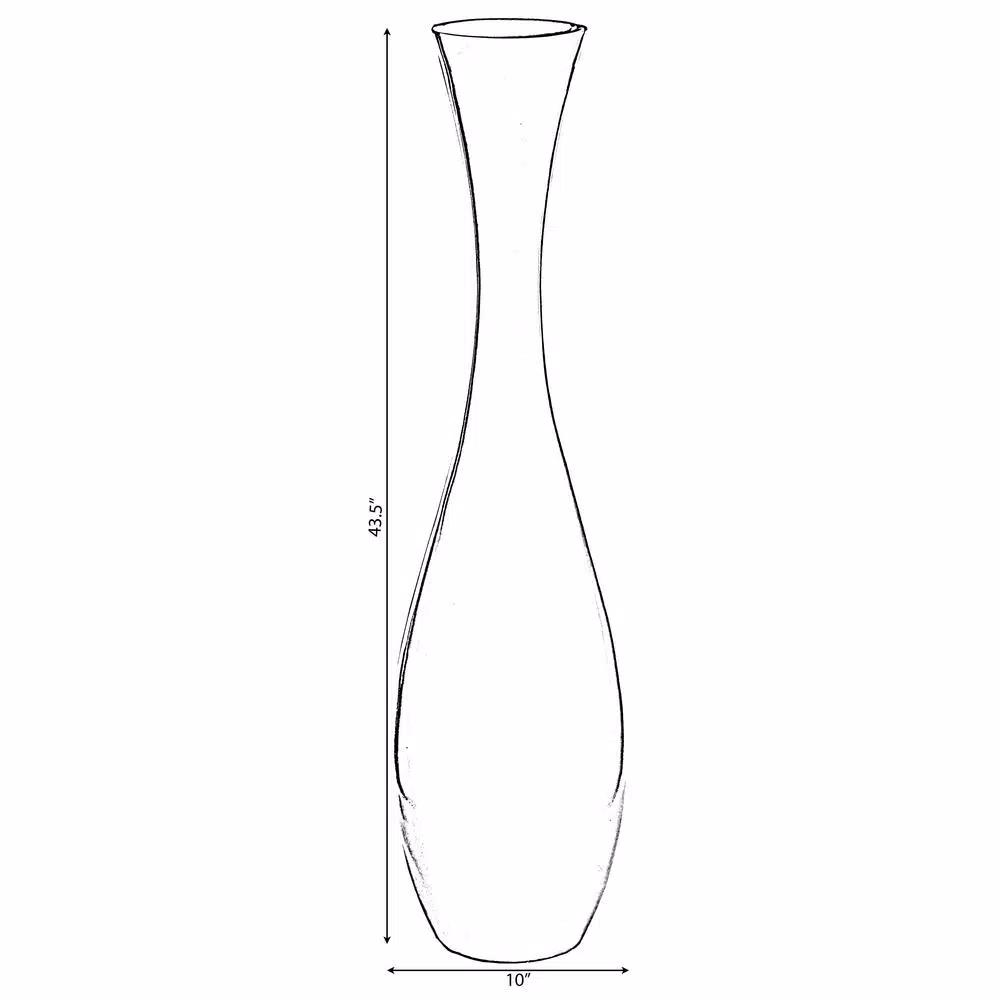 Uniquewise 43.5 in. White Modern Trumpet Floor Vase - Sleek Fiberglass Decorative Vase