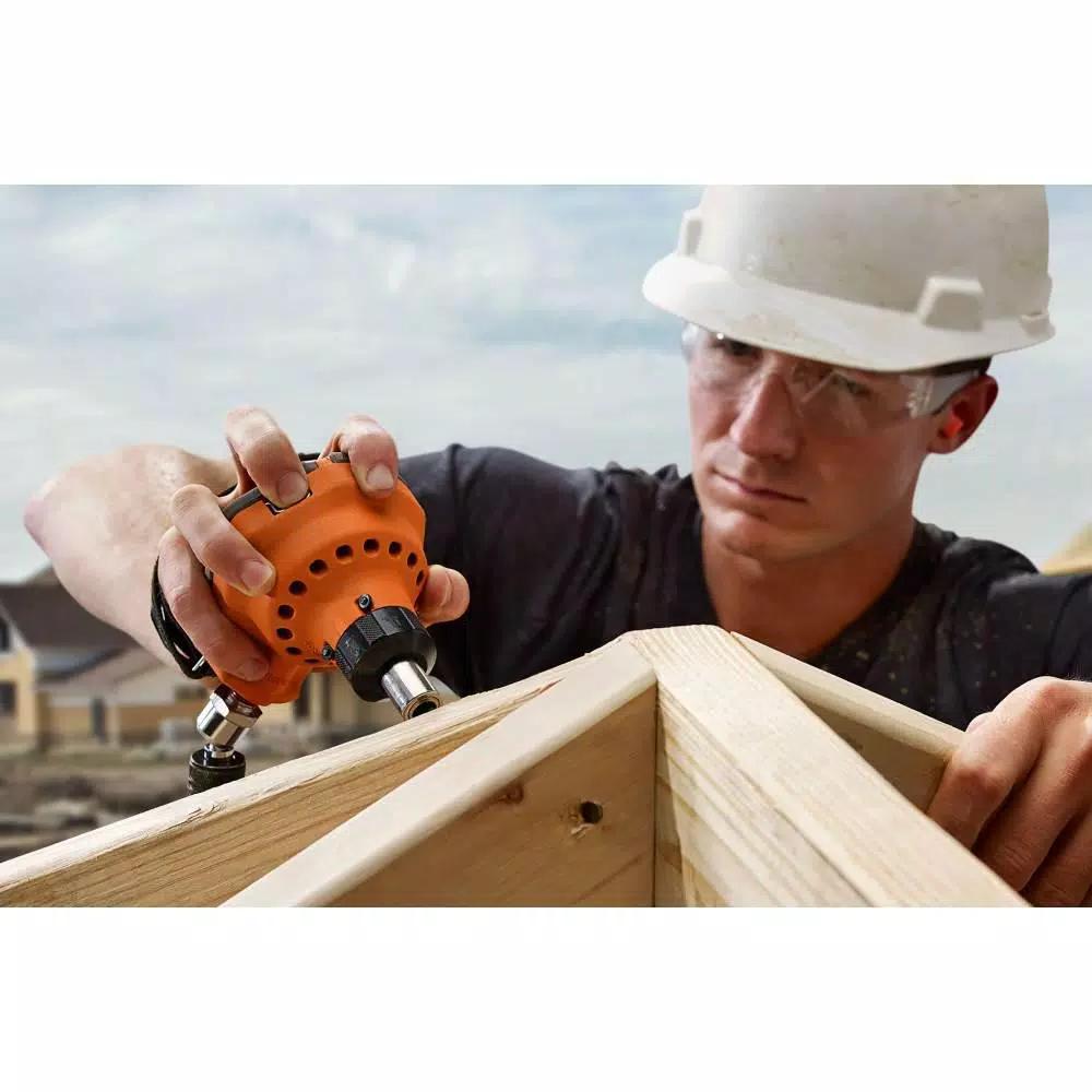 RIDGID 3-1/2 in. Full-Size Palm Nailer and 50 ft. Lay Flat Air Hose Combo Kit