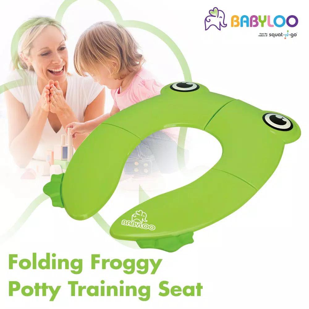 Babyloo Green Frog Folding Potty Training Toilet Seat with Travel Bag