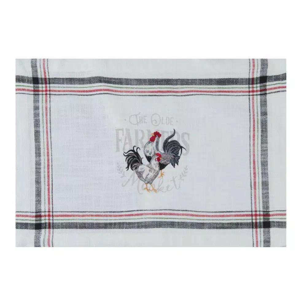Kay Dee Farmers Market Embroidered Multicolor Rooster Placemats, Set of 4