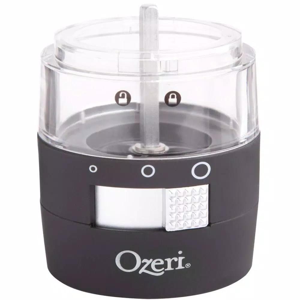 Ozeri Savore Soft Touch Electric Pepper Mill and Grinder, Adjustable Ceramic Mechanism, Black