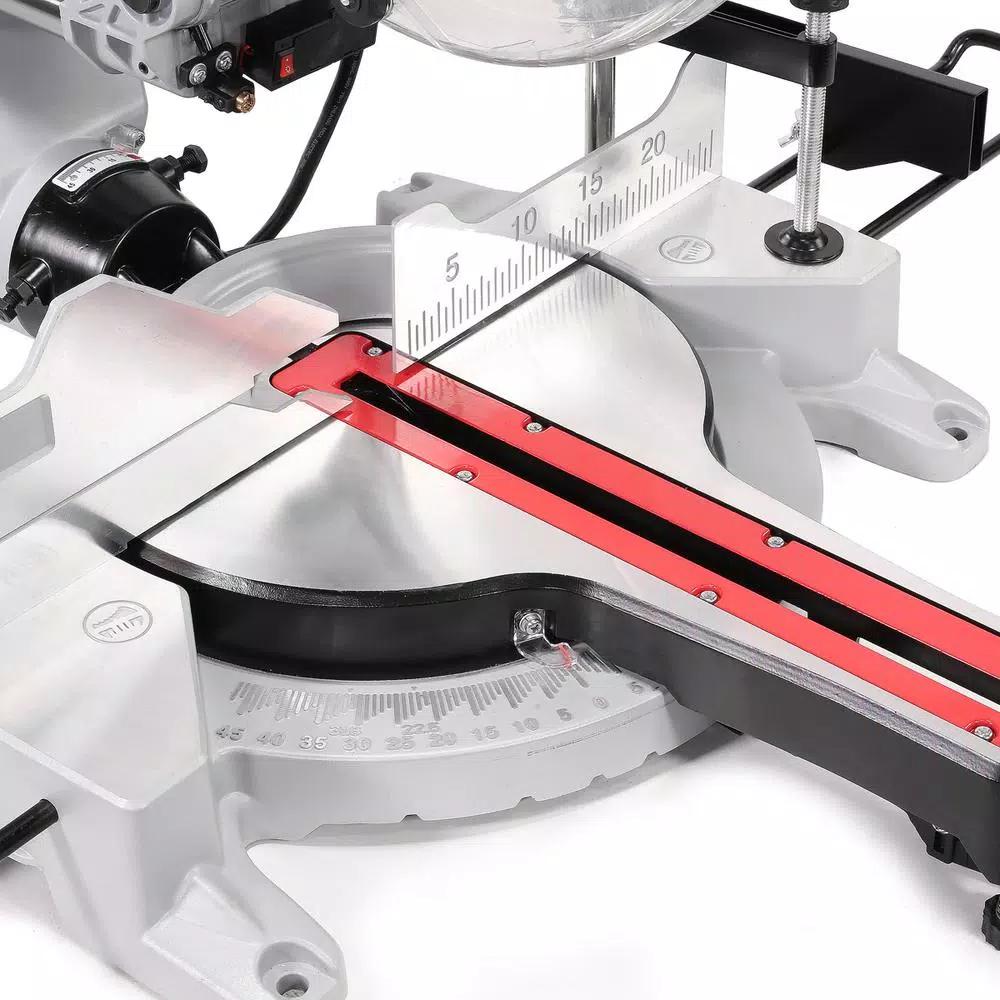 XtremepowerUS 12 in. 15 Amp 4,000 RPM Corded Single-Bevel Sliding Compound Miter Saw