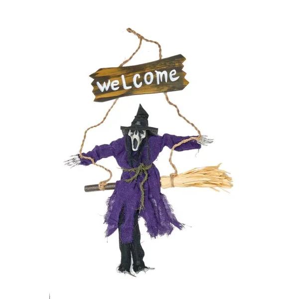 Unbranded 30 in. Hanging Witch on Swing Halloween Decor