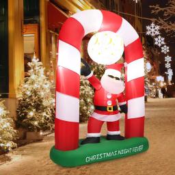 Costway 7.5 ft. Christmas Inflatable Santa Claus Archway Yard Decoration with Lights thumbnail 7