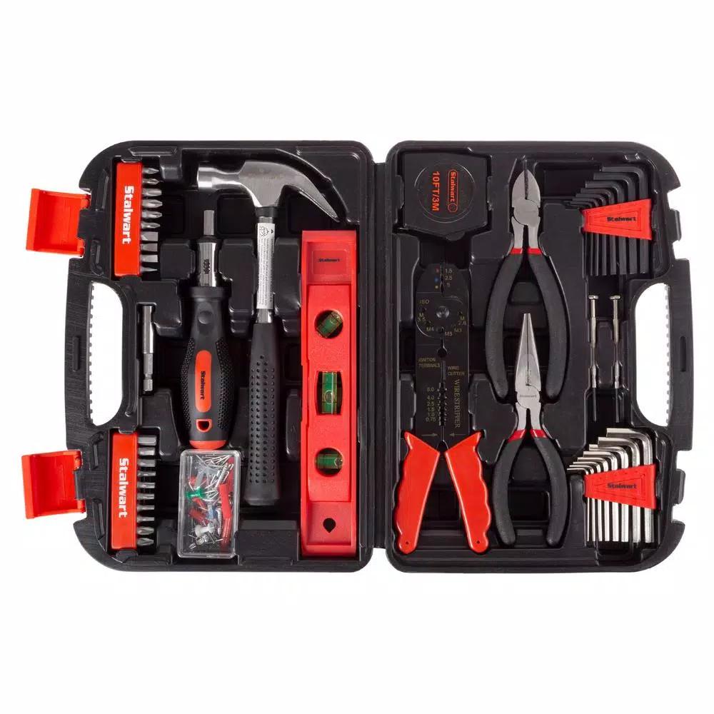 Stalwart 125-Piece Steel Hand Tool Set with Hard Plastic Carrying Case