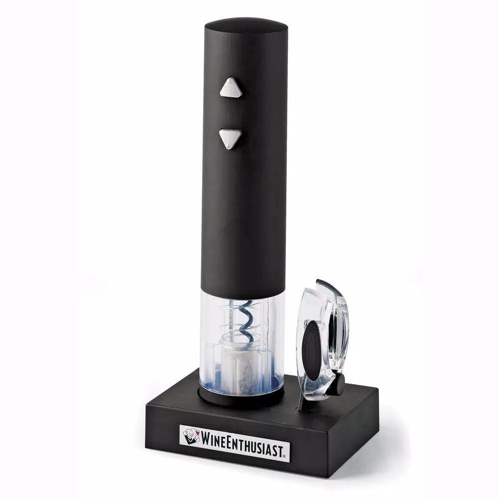 Wine Enthusiast Electric Wine Opener with Foil Cutter and Charging Stand