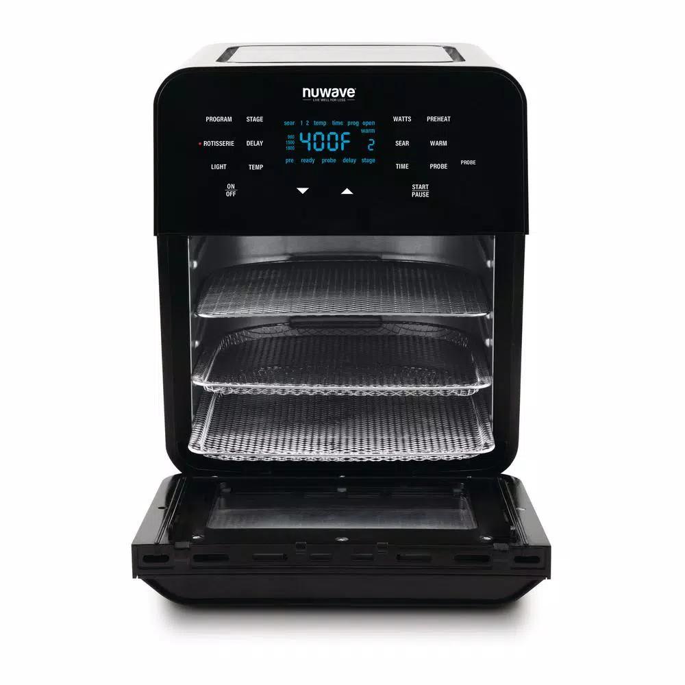 NuWave Brio 14 Qt. Digital Air Fryer with Integrated Temperature Probe and 100 Pre-Programmed Recipes