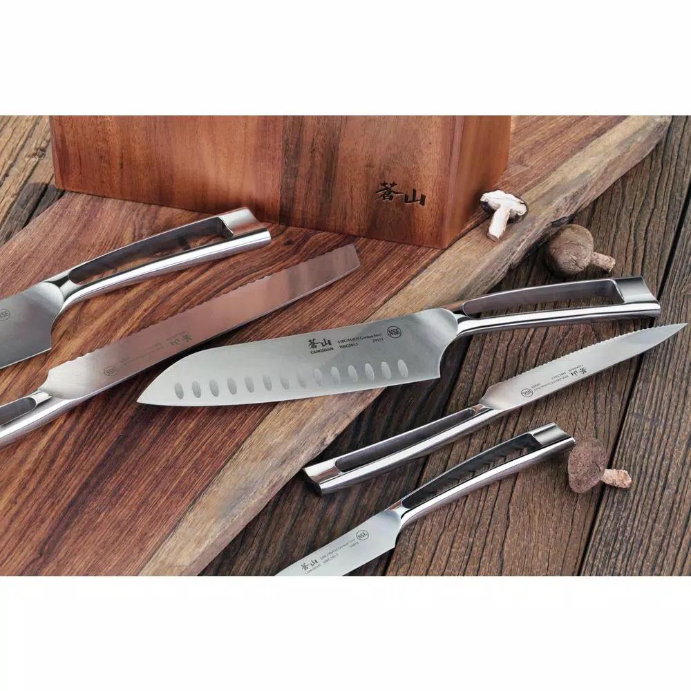 Cangshan N1 Series 6-Piece German Steel Forged Knife Block Set with Acacia Wood Block