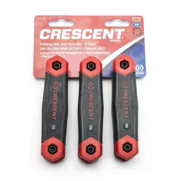 Crescent Folding SAE/Metric/Torx Dual Material Key Set, 3-Piece