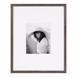 DesignOvation Gallery 16 x 20 Gray Wood Picture Frame with White Mat for 8 x 10 Photos thumbnail 1