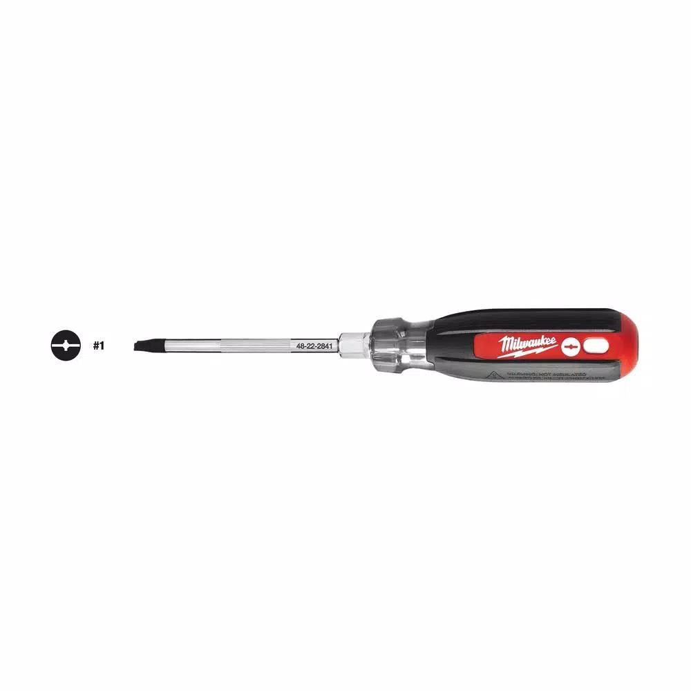 Milwaukee 4 in. #1 ECX Screwdriver with Cushion Grip and Tactile Identification