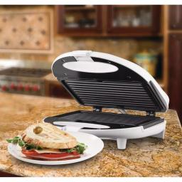 Brentwood Appliances TS-246 750W Nonstick Panini Press and Sandwich Maker, White thumbnail 6