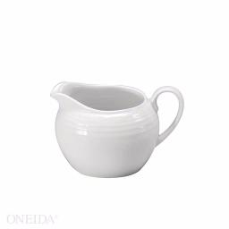Oneida Glacier 7 oz. White Porcelain Creamers, Set of 12 thumbnail 1