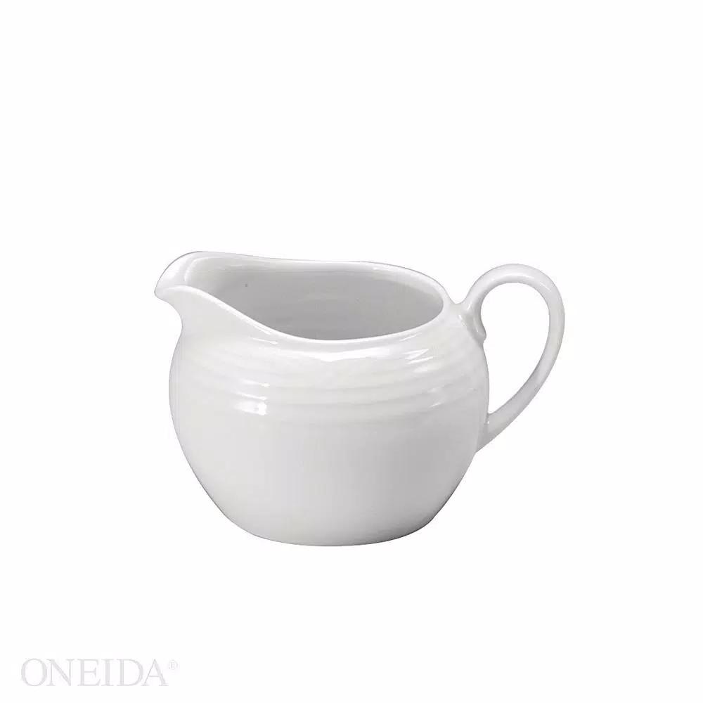 Oneida Glacier 7 oz. White Porcelain Creamers, Set of 12