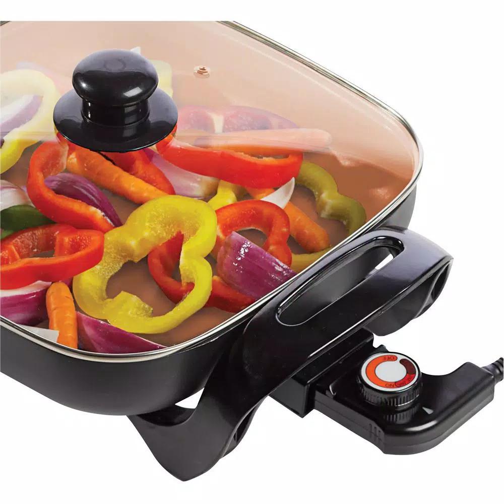 Brentwood Appliances 12 in. Copper Nonstick Electric Skillet, 1300W, 144 sq. in. Cooking Area
