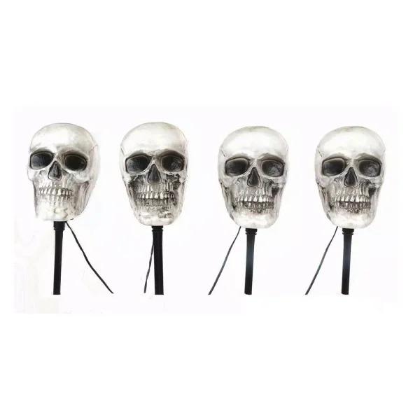 Home Accents Holiday 14.5 in. LED Scary Skull Pathway Markers with Sound and Timer (4-Pack)