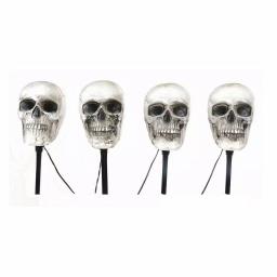 Home Accents Holiday 14.5 in. LED Scary Skull Pathway Markers with Sound and Timer (4-Pack) thumbnail 1