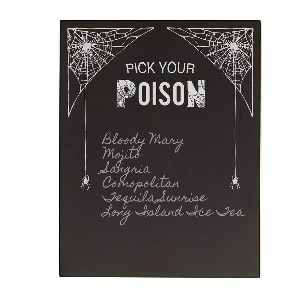 Cathy's Concepts Pick Your Poison 14 in. x 11 in. Printed Chalkboard Wall Art Halloween Decor