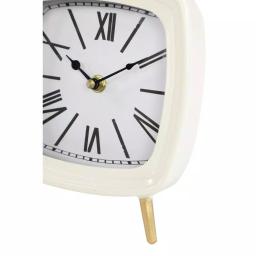 LITTON LANE Set of 3 Square Metal Table Clocks with Gold Feet and Retractable Stands - Mauve, White, and Blue thumbnail 4