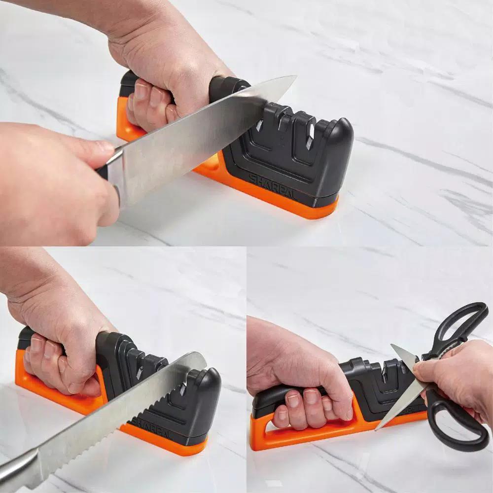 Sharpal 206N Knife and Scissors Sharpener - Two-Stage Manual Handheld Sharpener