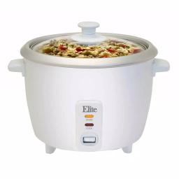 Elite Gourmet 16-Cup Rice Cooker with Steam Tray, White thumbnail 3