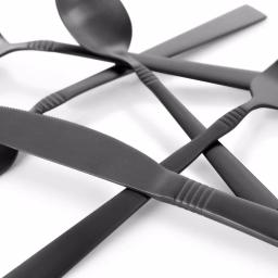 Megachef Cravat 20-Piece Matte Black Flatware Set, 18/10 Stainless Steel Silverware Service for 4 thumbnail 8