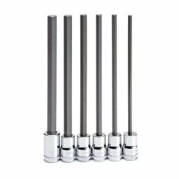 GearWrench 3/8 in. Drive Metric Long Length Hex Bit Socket Set, 6-Piece thumbnail 1