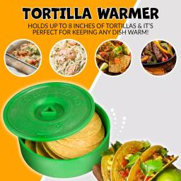 TACO TUESDAY 9-Piece Stainless Steel and Plastic Taco Kit with Tortilla Warmer, Salsa Bowls, Taco Holders, and Mortar and Pestle thumbnail 4