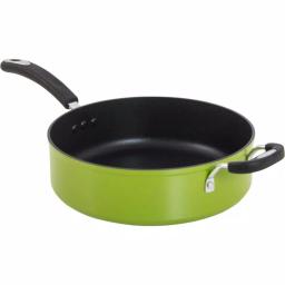 Hampton Bay Ozeri Green Earth 5.3 qt. Aluminum Ceramic Nonstick Sauce Pan with Glass Lid, Green thumbnail 5