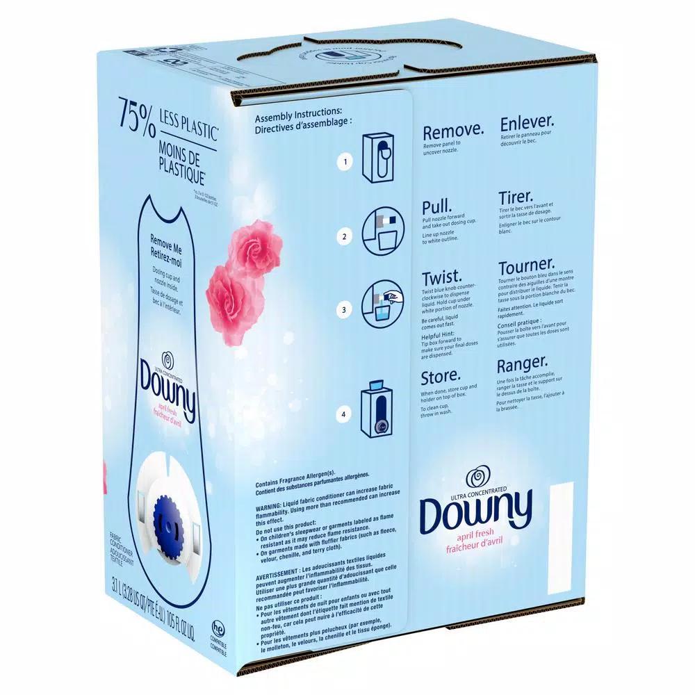 Downy Eco Box April Fresh Scent Fabric Softener, HE Compatible, 105 oz (180 Loads)