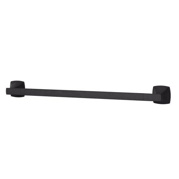 Pfister Venturi 18 in. Single Towel Bar, Matte Black Modern Metal Wall Mount