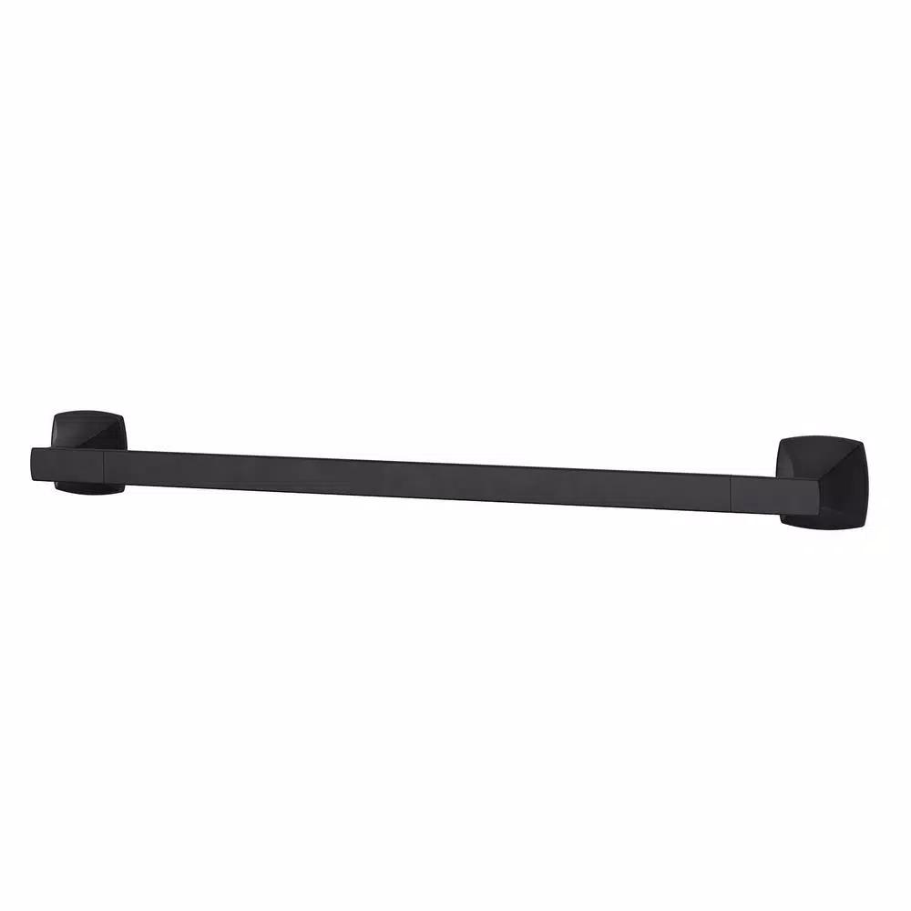 Pfister Venturi 18 in. Single Towel Bar, Matte Black Modern Metal Wall Mount