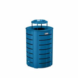 Suncast Commercial Suncast 35 Gal. Blue Metal Commercial Trash Can with Lid and Ash Receptacle thumbnail 1