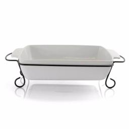 Gibson Elite 15.5 in. Rectangle Stoneware Bakeware Set with Metal Rack, 2-Piece thumbnail 1