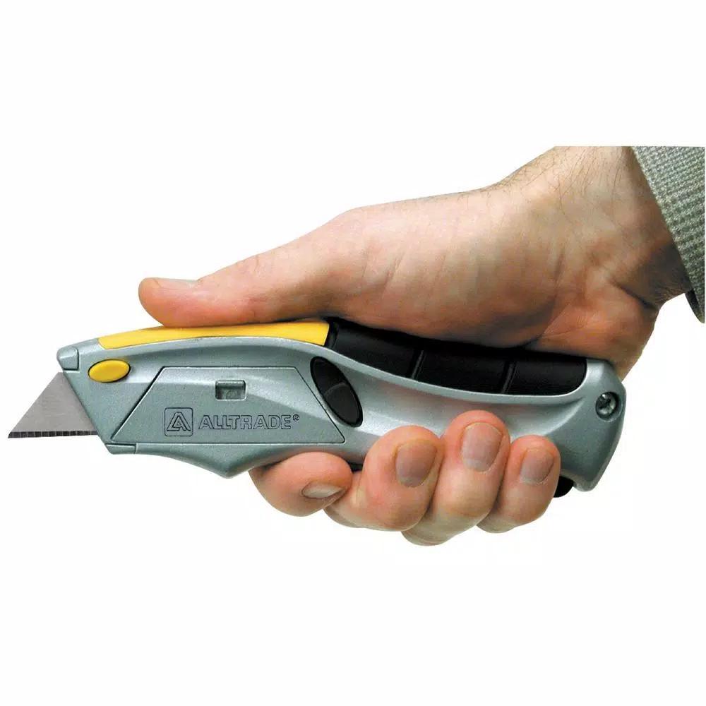 Alltrade Squeeze Auto-Loading Utility Knife with 6 Heavy Duty Blades