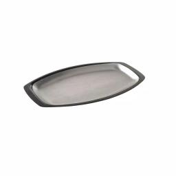 Nordic Ware 365 Grilling 10.125 in. Stainless Steel Sizzle and Serve Pan, Black and Stainless Steel thumbnail 1