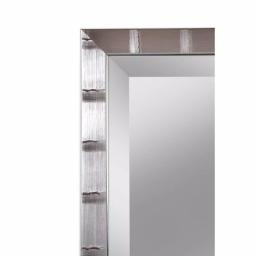 Alpine Art & Mirror Christopher 42 in. x 22 in. Large Rectangle Beveled Glass Wall Mirror - Brushed Silver Contemporary Frame thumbnail 2