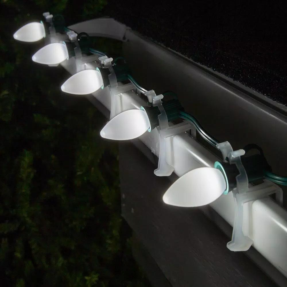 Wintergreen Lighting OptiCore C7 LED Cool White Smooth Opaque Christmas Light Bulbs, 25-Pack