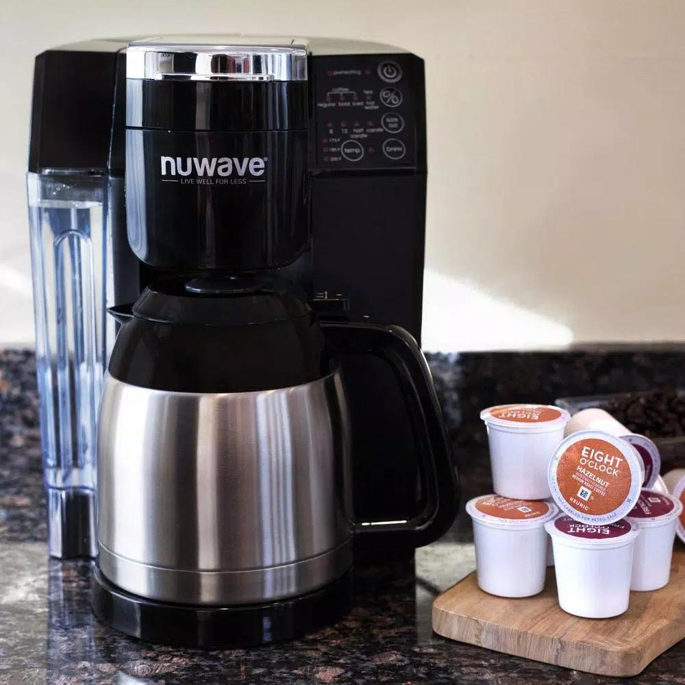 NuWave Bruhub Stainless Steel Single Serve & Carafe Drip Coffee Maker