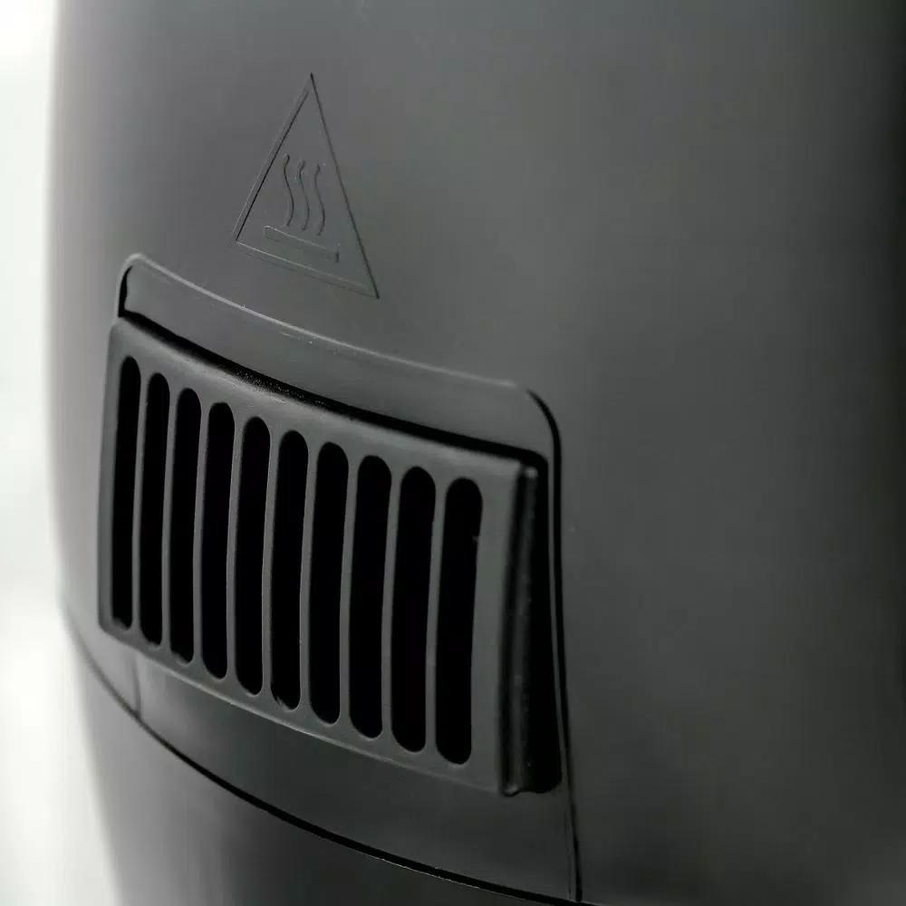 Ovente 3.2 Qt. Black Stainless Steel Electric Air Fryer, 1300W with Non-Stick Removable Basket