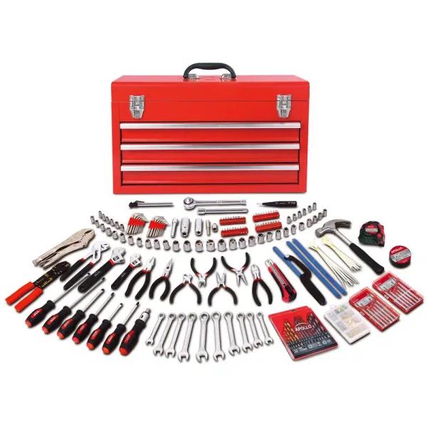 Apollo 300-Piece Mechanics Tool Kit with 3-Drawer Steel Tool Box