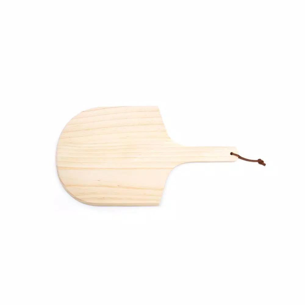 Fox Run Hardwood Pizza Paddle with Tapered Edge and Leather Hanging Loop
