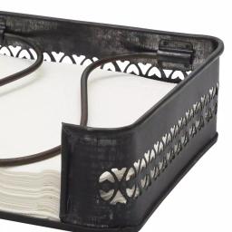 Stonebriar Collection 7 in. Graphite and Rust Metal Napkin Holder with Decorative Cutouts thumbnail 2