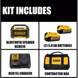 DEWALT 20V MAX Bluetooth Speaker Kit with (2) 5.0 Ah Batteries and Charger thumbnail 2