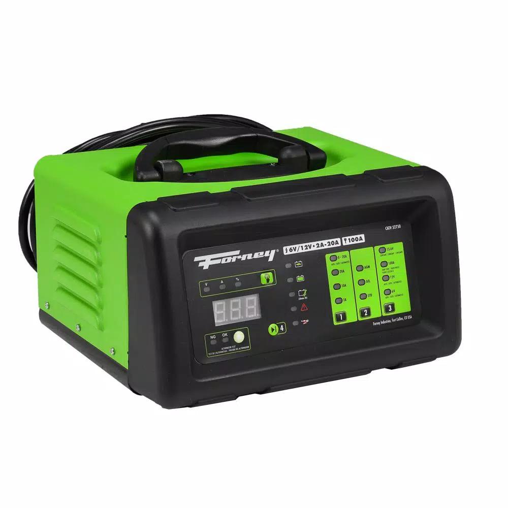 Forney Multi-Voltage Bench Battery Charger, 6V/12V with 100A Engine Start