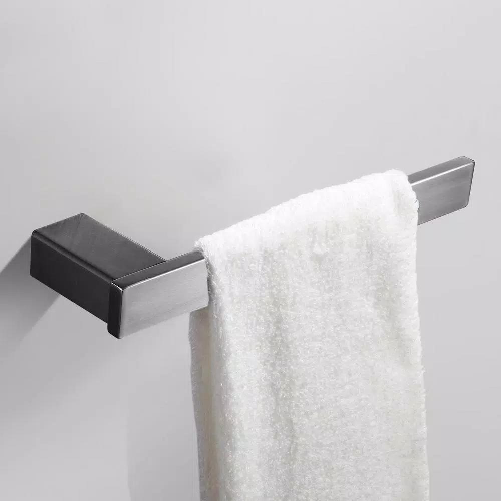 Boyel Living Stainless Steel 4-Piece Bathroom Accessories Set - Silver Wall Mounted Hardware Kit